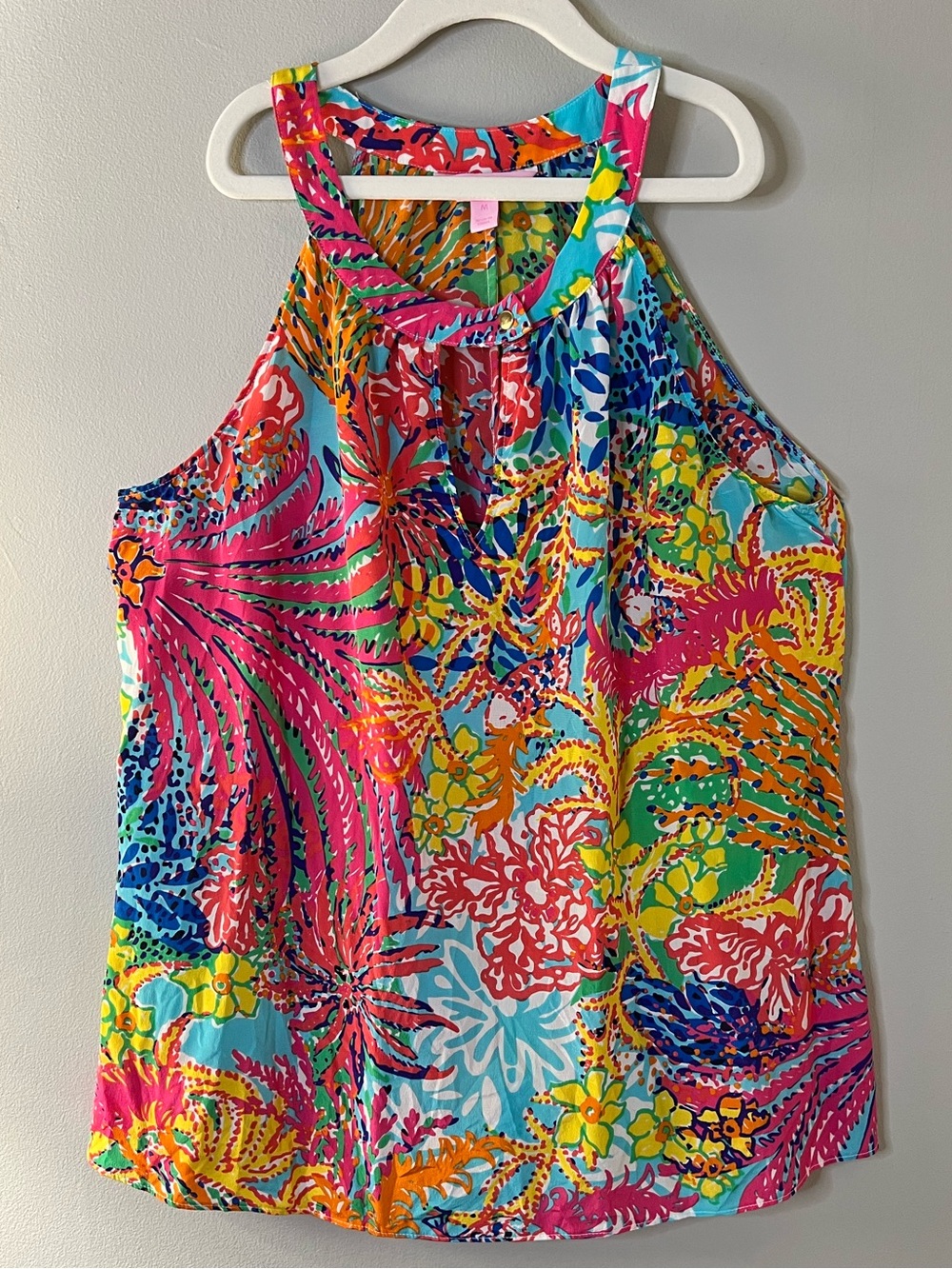 Lilly Pulitzer Multicolor Tropical Rogan Halter Top size M